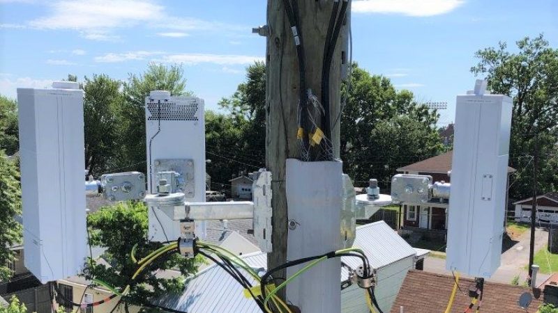 Stack Bracket & Side Arm Antenna Pole Bracket configuration for 5G radios