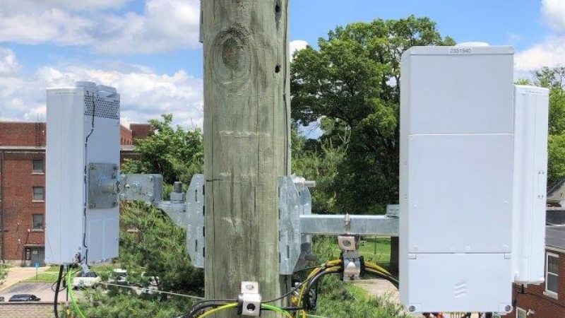 Stack Bracket & Side Arm Antenna Pole Bracket configuration for 5G radios